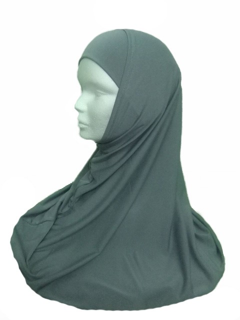 hijab gris clair 2 pièces simple