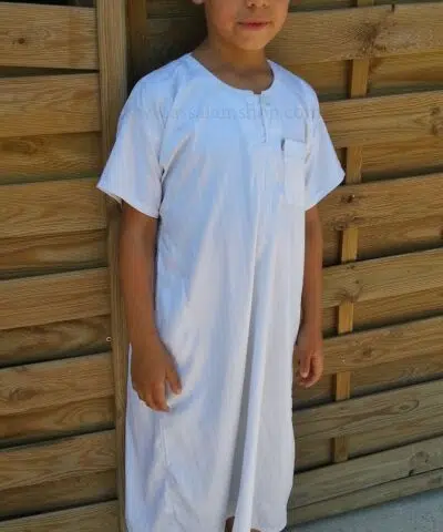 Qamis adolescent Ikaf glacé (manches courtes)