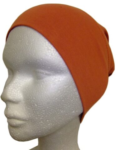 Bonnet tube orange foncé en coton