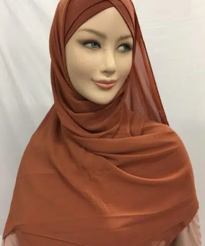 HIJAB BONNET CROISé ET CHALE EN MOUSSELINE