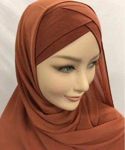 HIJAB BONNET CROISé ET CHALE EN MOUSSELINE