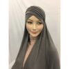 HIJAB BONNET CROISE RAYE EN VISCOSE