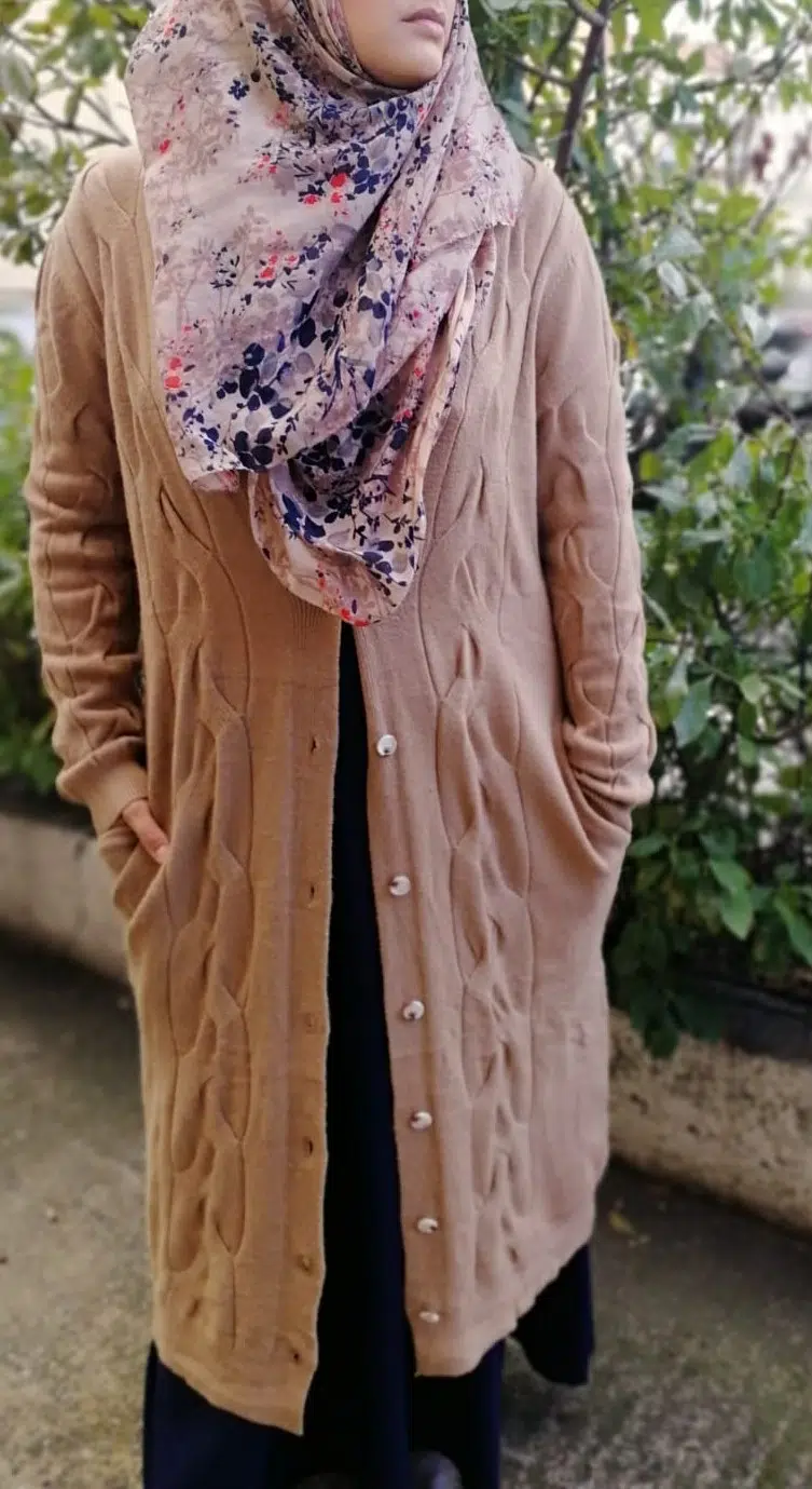 Gilet long avec boutons extra doux