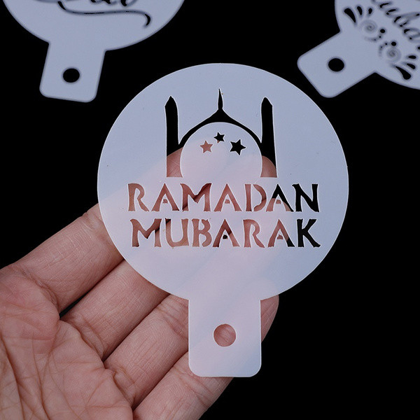 lot 8 pochoirs gâteaux/café/activités manuelles Eid Mubarak-Ramdan Mubarak