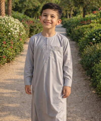 Qamis Atlas dubai ENFANT couleur uni (manches longues)