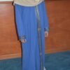 Robe/abaya fille unie avec bandes dorées – Image 4