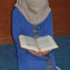 Robe/abaya fille unie avec bandes dorées – Image 6