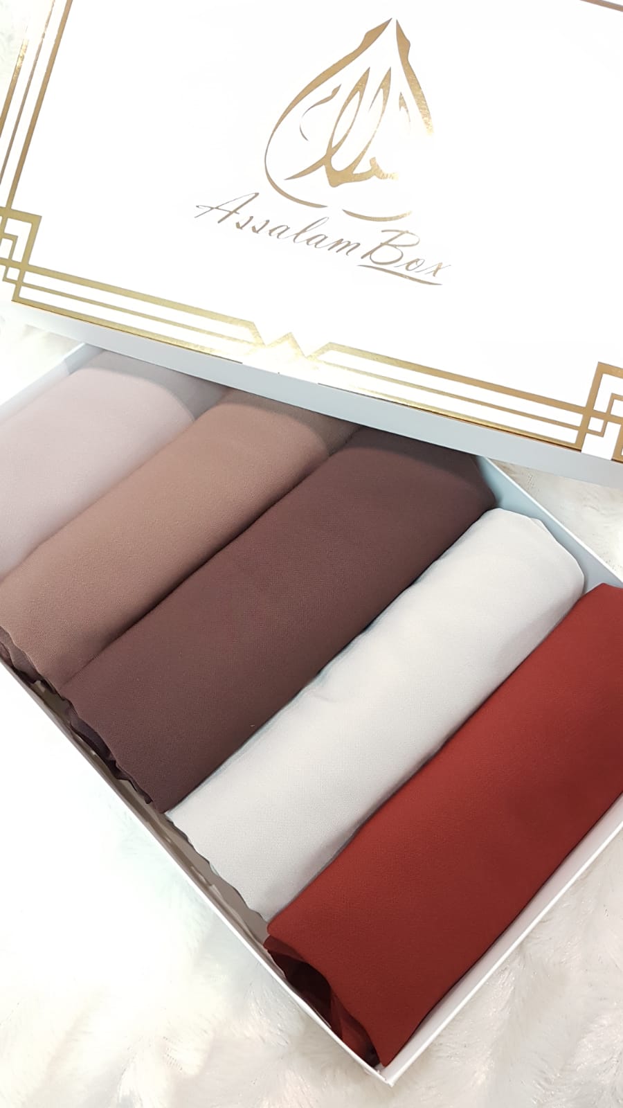 Coffret Hijab Soie De Médine Brown