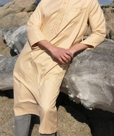Alternative view of QAMIS IKAF style COTON  BRODERIE (MANCHES LONGUES)