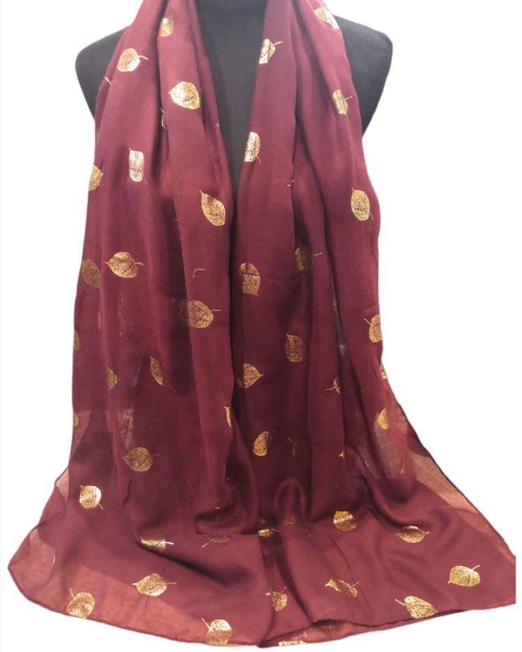 Hijab/écharpe imprimée feuilles