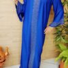 Robe/abaya de Dubaï Fille  Bleu électrique et strass – Image 5