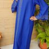 Robe/abaya de Dubaï Fille  Bleu électrique et strass – Image 3