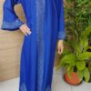 Robe/abaya de Dubaï Fille  Bleu électrique et strass – Image 4