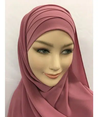 Alternative view of HIJAB à enfiler tout en Mousseline avec bonnet croisé