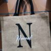 Grand Sac en toile de jute naturel personnalisable 42x33x19 cm. – Image 4