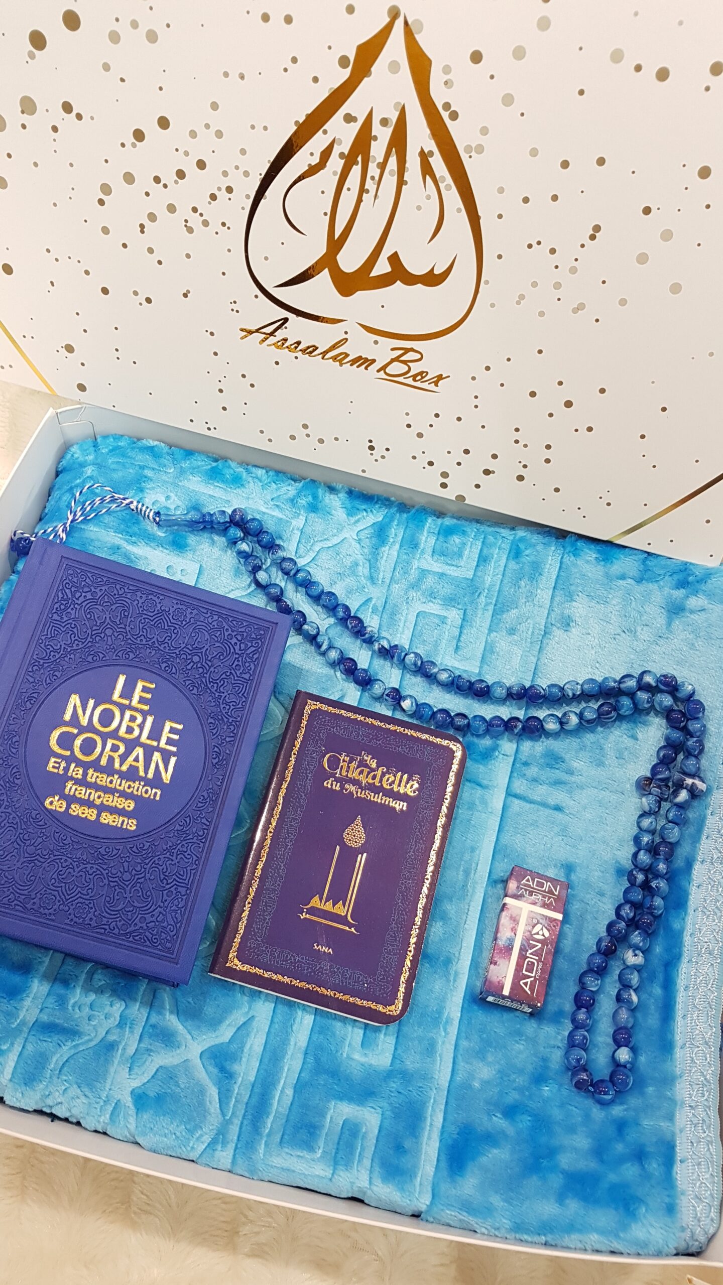 Coffret CORAN Bleu foncé Tapis épais Citadelle