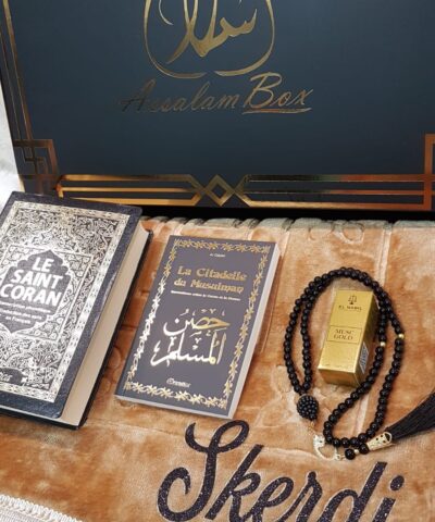 Coffret Noir/ OR Tapis épais Coran Phonétique