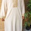 Robe/abaya Eïd Femme ou fille Broderie carré avec boutons – Image 4