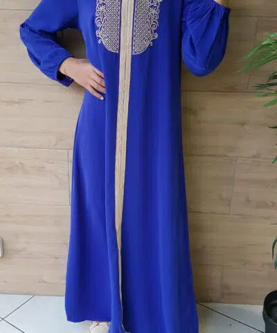 Robe/abaya Eïd Femme ou fille avec broderie or ou argent