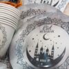 Lot 41 Pcs Vaisselles jetables EID MUBARAK Assortis: 10 gobelets+20assiettes+1Guirlande+10 Ballons – Image 2