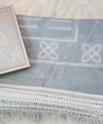 Tapis de prière épais luxe Gris TRÈS CLAIR