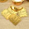 Étiquettes dorées pour l'Eid mubarak vendues par lot de 5 décorations pour cupcake Eid Mubarak en plexiglas doré dôme