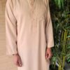 Qamis Haramain Beige en lin tissu été – Image 2