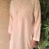 Qamis Haramain Beige en lin tissu été – Image 3