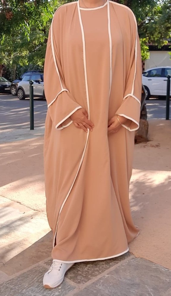 Ensemble Kimono, Robe sans manches et Hijab – Image 3