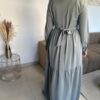 Abaya Robe longue Mélina avec bandes dentelle – Image 7