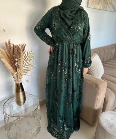 Alternative view of Robe de fête Salima Tulle et fleurs en strass