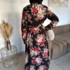 Robe Abaya imprimée de fleurs et boutonnée – Image 4