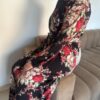 Robe Abaya imprimée de fleurs et boutonnée – Image 3
