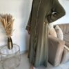 Robe Abaya Hasna uni avec bande pailletée – Image 5