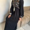 Abaya Robe avec broderies fleurs et ceinture – Image 4