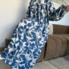 Abaya Robe d'été fleurie en lin – Image 5