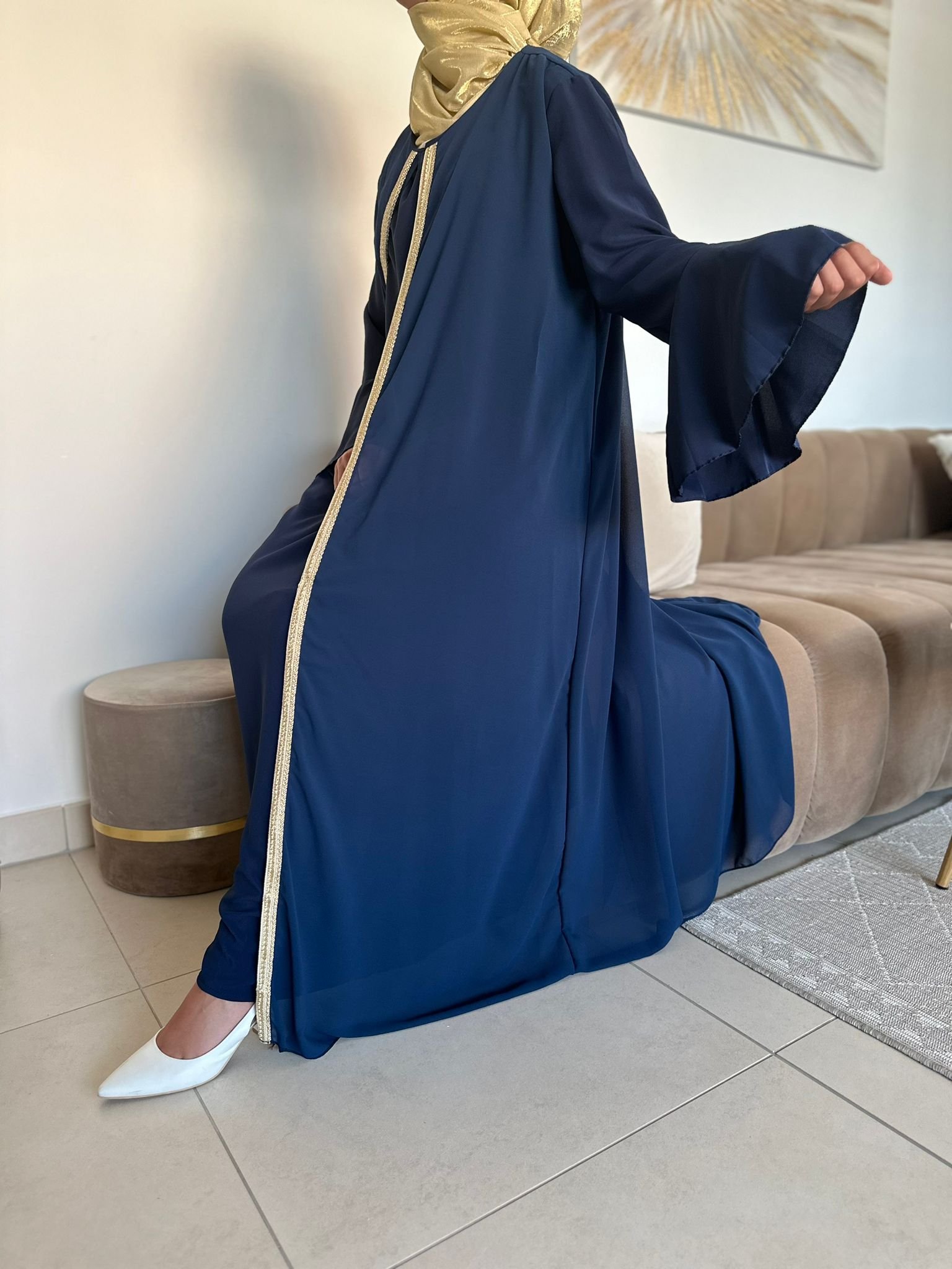 Abaya Robe de soirée voile en mousseline – Image 6