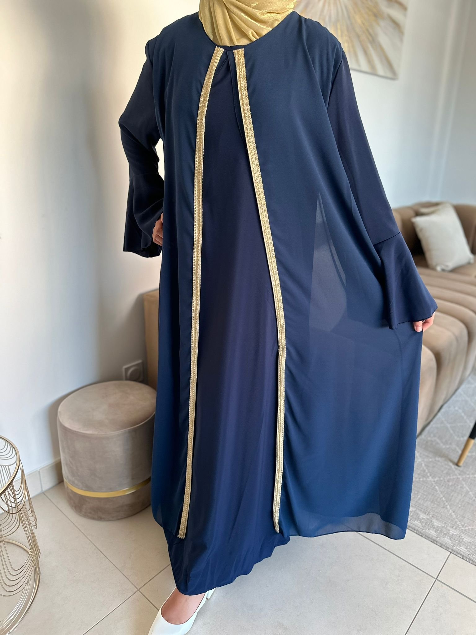 Abaya Robe de soirée voile en mousseline
