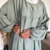 Abaya Robe en lin extra large fines rayures – Image 2