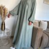 Abaya Robe en lin extra large fines rayures – Image 5