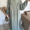 Abaya Robe en lin extra large fines rayures – Image 3