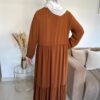 Abaya robe tissu Jazz deux volants – Image 7