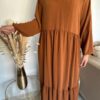 Abaya robe tissu Jazz deux volants – Image 3