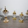 Brûleur d’encens décoratif cristal et couvercle doré Petit Format 11×6 cm – Image 3
