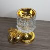Brûleur d'Encens en Verre avec Détails Dorés - Format Moyen 15 x 8 cm – Image 3