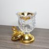 Brûleur d'Encens en Verre Coupe avec Détails Dorés - Format Moyen 15 x 8 cm – Image 2