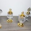 Brûleur d'Encens en Verre avec Couvercle Doré - Grand format 23 x 10 cm – Image 3
