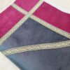 Tapis De Prière Bicolore Bordeau/ gris foncé En Velours Luxe – Image 2