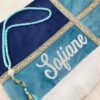 Tapis De Prière Bicolore Bleu marine/ émeraude En Velours Luxe – Image 2