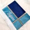 Tapis De Prière Bicolore Bleu marine/ émeraude En Velours Luxe – Image 3